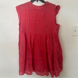 FREE PEOPLE CORAL KISS BOHO MINI DRESS Size M